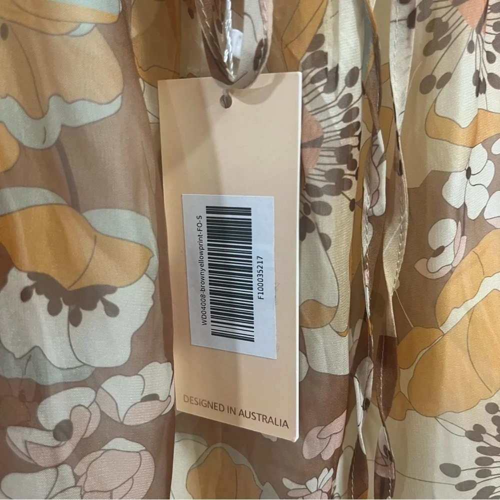 Who I Am Arisaema Brown Yellow Floral Maxi Dress